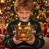 Decorative Room Lighting Christmas Acrylic Puzzle Night Light with Wooden Frame, DIY Stained Glass Style Creative Gift for Kids Jigsaw Lamp