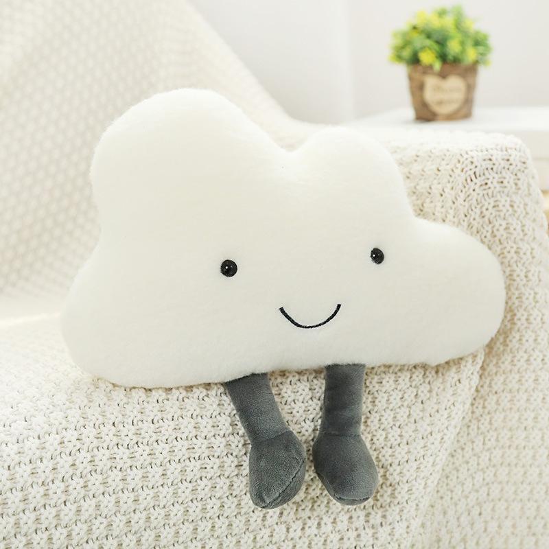 Ins Cute Plush Cloud Car Headrest Pillow for Shoulder And Neck Protection Comfortable Travel Pillow for Vehicle Seats