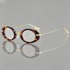 Occhiali da Sole Ovali Retro Transfrontalieri: Stile Europeo & Americano Telaio in Metallo alla Moda Sfilata di Moda 89261