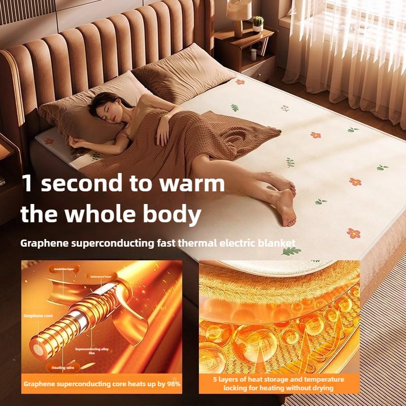 New Graphene Temperature Controlled Electric Blanket Washable Heating Pad Family Student Dormitory Dual Control Electric Mattress