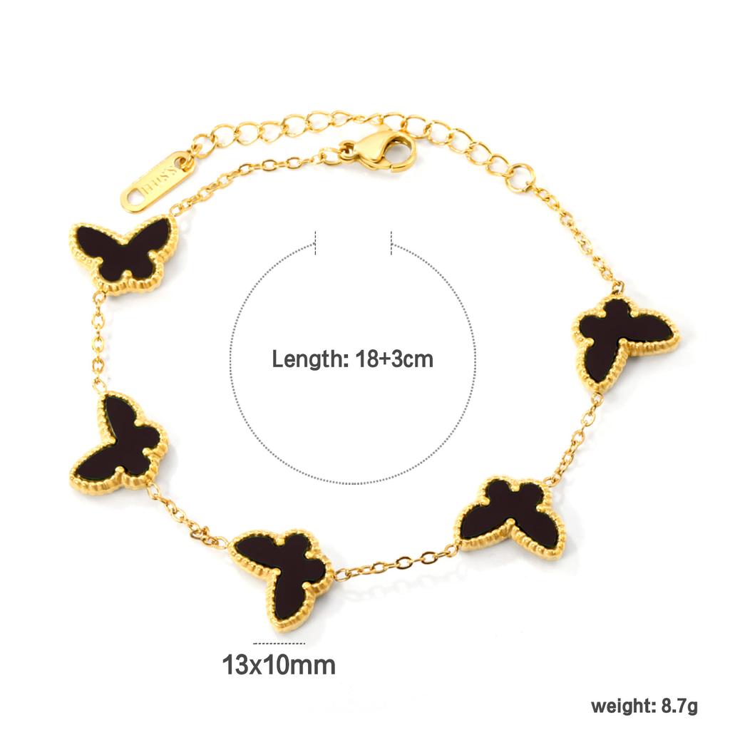 Summer Butterfly Collarbone Necklace Bracelet Jewelry Set Minimalist Dainty Women Accessories