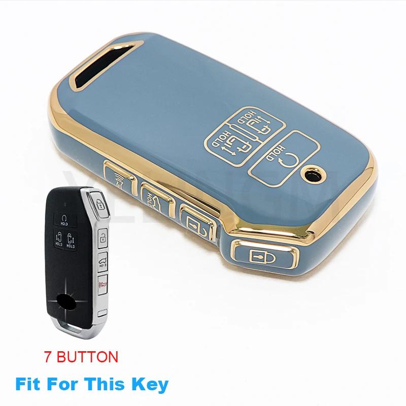 YELINGM TPU Car Remote Key Case Cover Shell Fob For Kia Carnival 2021 2022 Sedona  KA4 EX SX Carnival LX Fiesta 2023 Accessories