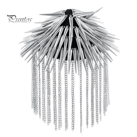 Rivet Charretera Shoulder Epaulette Decorative Pin Design Stage Decoration Hip-hop Style Fashion Chain Tassel for Men