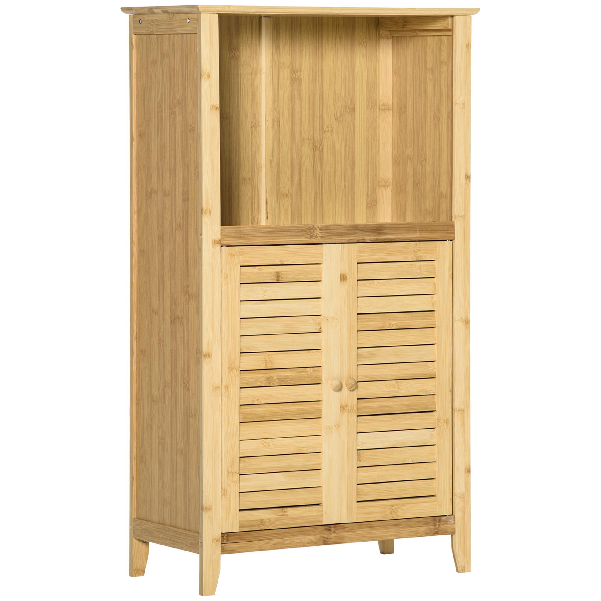 Bamboo Bathroom Storage Cabinet with 2