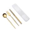 Stainless Steel Spoon Fork Chopsticks Set Storage Box Tableware Coffee Snacks Fruit Dessert Portable Spoon Fork Chopstick Set