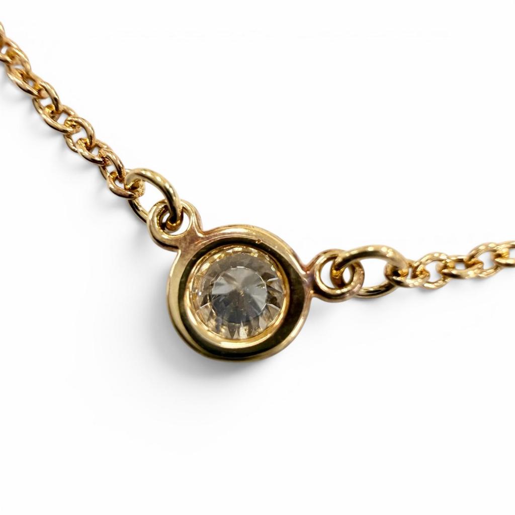 Great TIFFANY&Co. Necklace By the Yard 1P Diamond Necklace Yellow Gold 750 Women Used