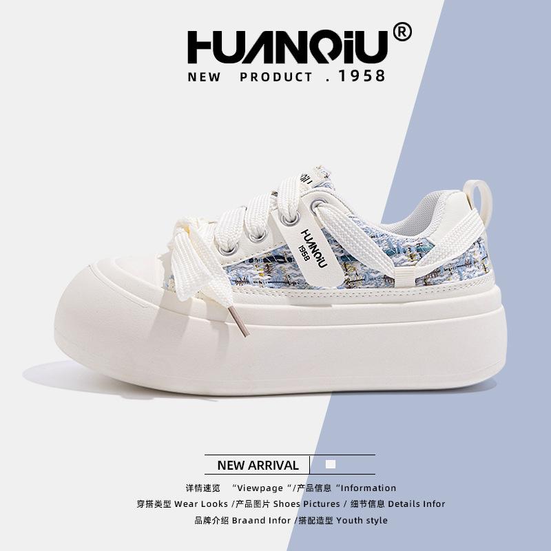 

Глобальные маленькие белые туфли Xiaoxiangfeng на толстой подошве, осень 2025 года, новые популярные универсальные туфли для сноуборда на мягкой подошве для студентов ZHQ3352 40