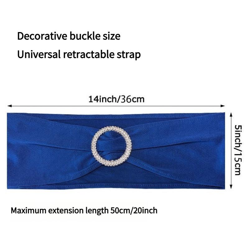 Wedding Decoration Birthday Party Chair Cover Elastic Hoop Bow Tie Elastic Fabric with Circular Buckle Suitable for All Banquet Chairs in The Hotel