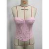 New Sexy See-through Hot Girl Style Double-layer Mesh Three-dimensional Embroidered Steel Ring Strap Tube Top