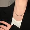 Square Titanium Steel Collar Chain for Women, Summer Casual Accessory, Simple and Cool Style Necklace