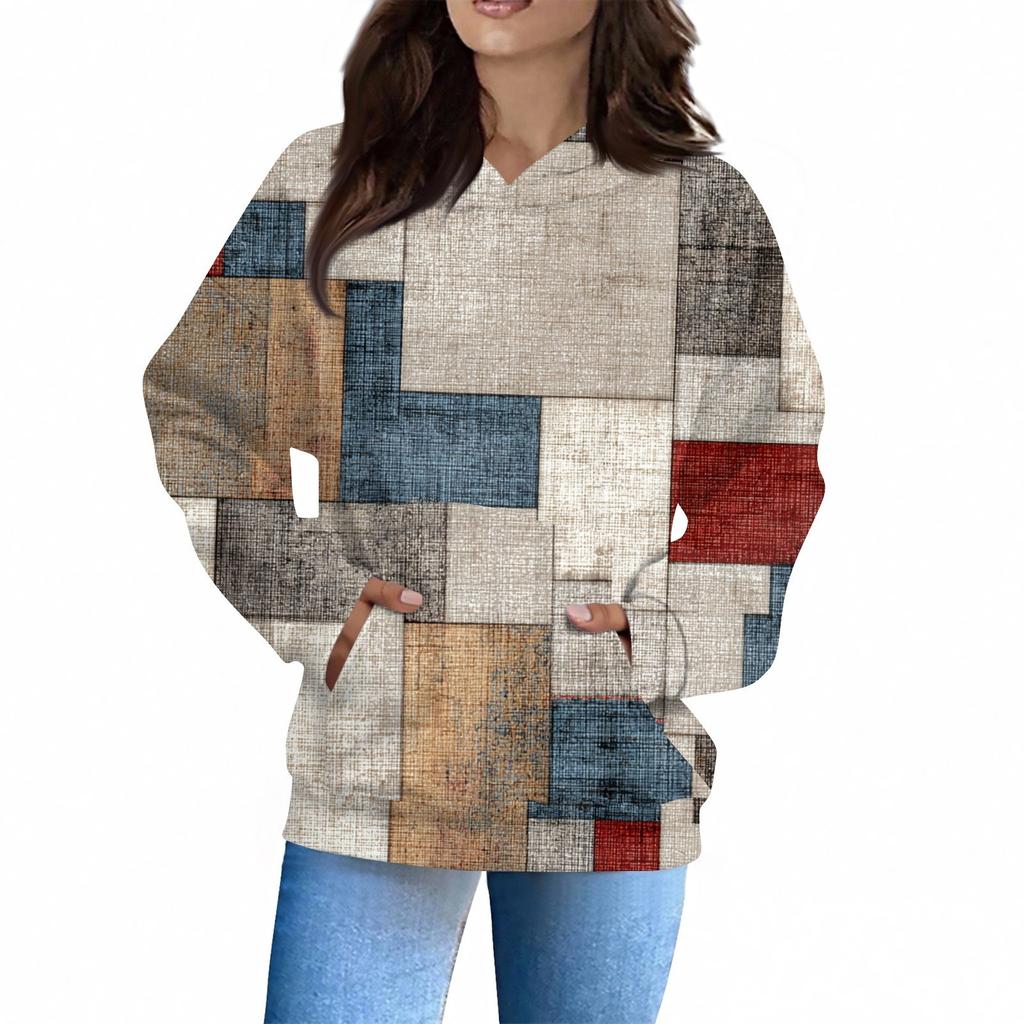 Women's Fashion Daily  Casual V-Neck Long Sleeve Printed Top
