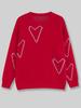 2025 Autumn European & American Celebrity Valentine's Peach Heart Color Block Sweater