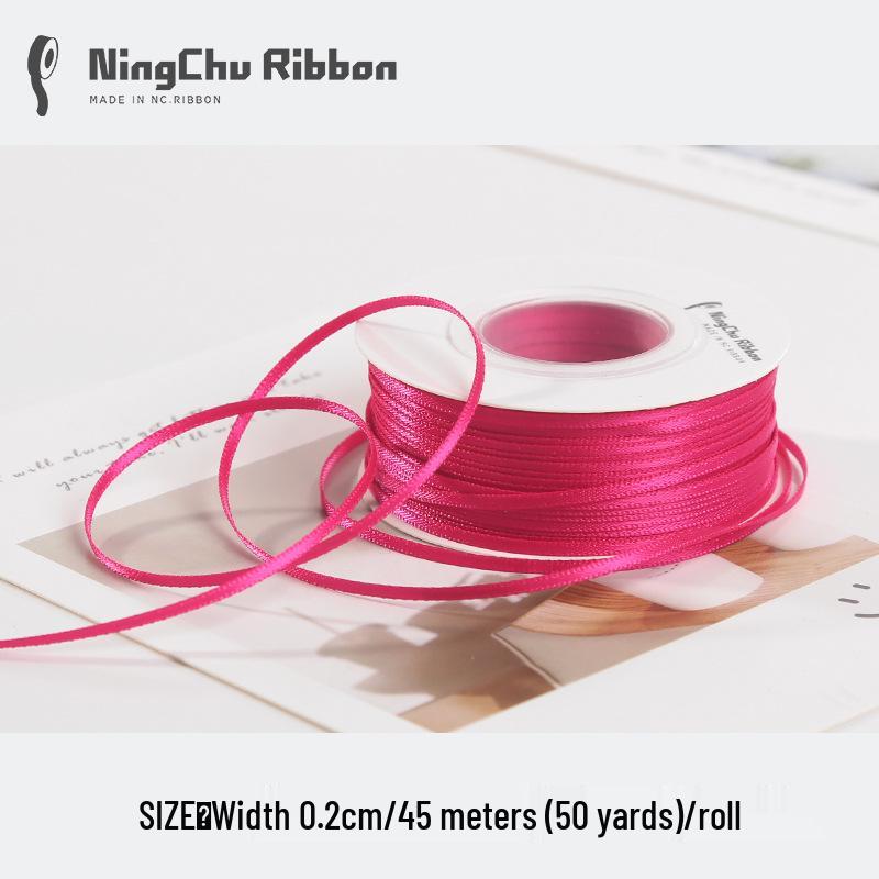 2mm Double-Sided Satin Ribbon Bookmark for Wedding Bows and Gift Wrapping