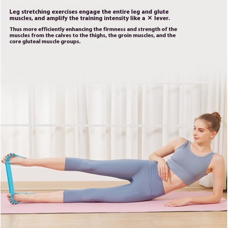 1Pc Multifunctional Foot Resistance Band Stretching Toe Mobility Leg Training Hip Building Core Strengthening Durable Heavy Duty