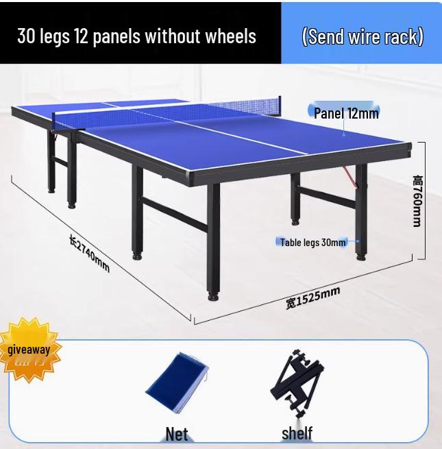 Folding Indoor Standard Size Movable Table Tennis Table with Free Shipping