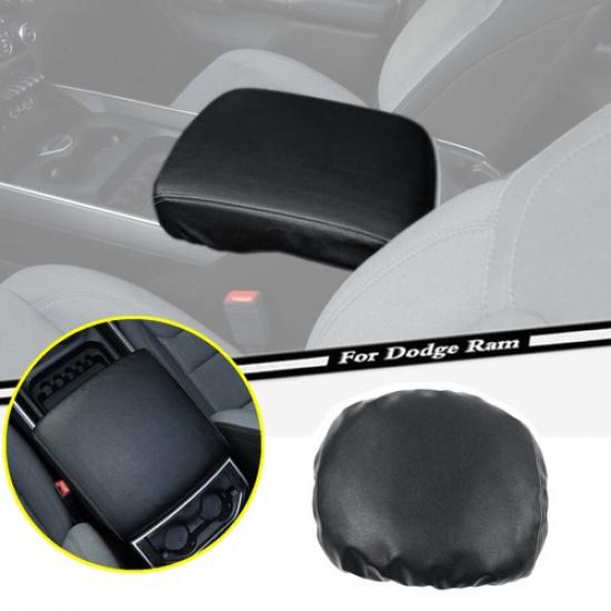 Car Armrest Box Leather Pad Cover Accessories For Dodge RAM 1500 -2024 Black