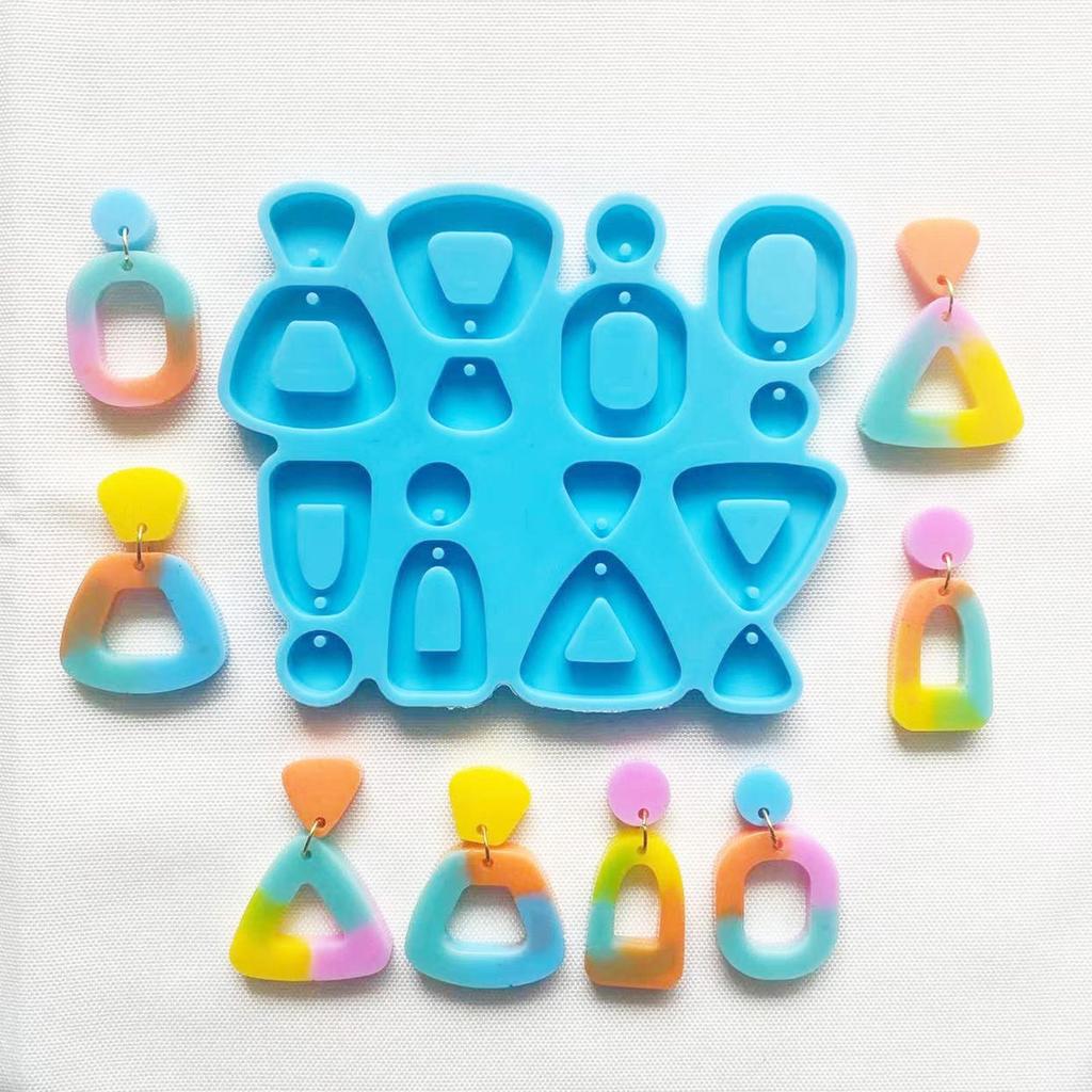 4 Styles Combined Keychain Mold Silicone Pendant Mold Earring Ornament Epoxy Resin Casting Jewelry Making Diy Crafts