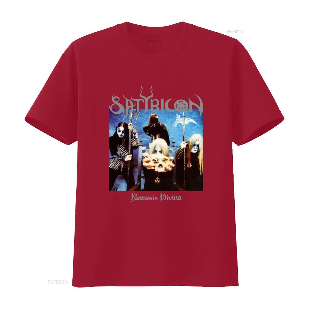 Satyricon Nemesis Divina 1996 Vintage Black Metal Band Maglietta Taglie USA S 3XL Vintage Lavata Elasticizzata Top Per Uso Quotidiano