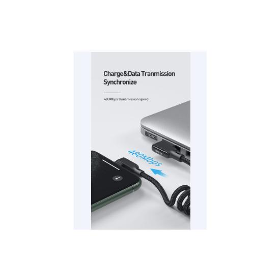 Mcdodo CA-7300 Black Series Spring Data Cable, 1.8m