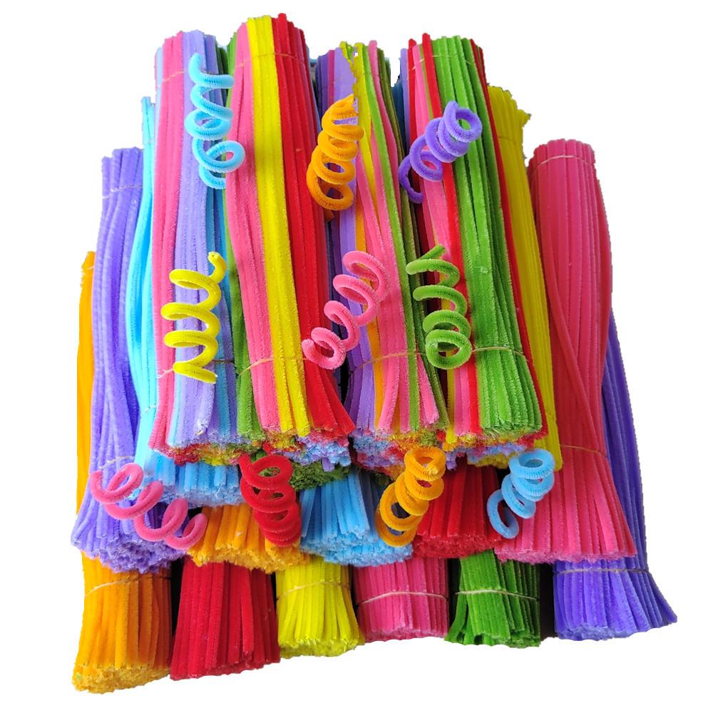 Macaron Twist Sticks: Plush Strips In Bright Mixed Colors for Children's Weaving & Handmade Flower Bouquets