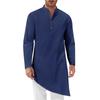 Minimalist Long Shirts Men's Shirt Robe Loose Indian & Pakistani Clothing New Chinese Casual Tops Knee-Length Casual Outerwear
