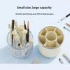 360 Degree Rotating Makeup Brush Holder Large Capacity Diamond Pattern For Vanity Desk Bathroom Cosmetics Storage