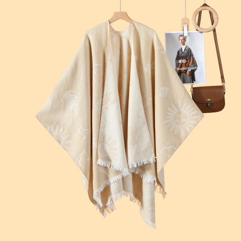 2026 Winter Scarf Cloak Faux Cashmere Warm Versatile Shawl Women Travel Photo Shoot