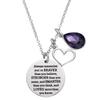 Charming Fashionable Pendant Necklace with Heart-shaped Hollow 12-color Birthstone Round Plate Lettering