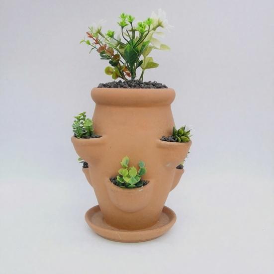 Maceta Torre Maceta de Terracota Gres Torre de Suculentas Maceta Decorativa Jardinería Vertical Maceta para Suculentas Orquídeas Fresas Exterior