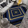 Geometric Tribal Pattern Carpet in Blue and Yellow with Modern Design Suitable for use as an anti-slip for living room bedroom sofas