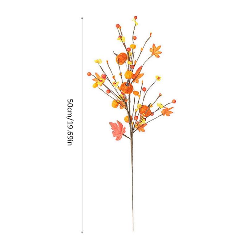 Thanksgiving Harvest Decoration Accessories Artificial Maple Leaf  Berry Stems Fake Flower Plants Centerpieces For Tables