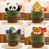 Parrot Panda Monkey Potted Plant Plush Toy Stuffed Animal Doll Decoration Gift