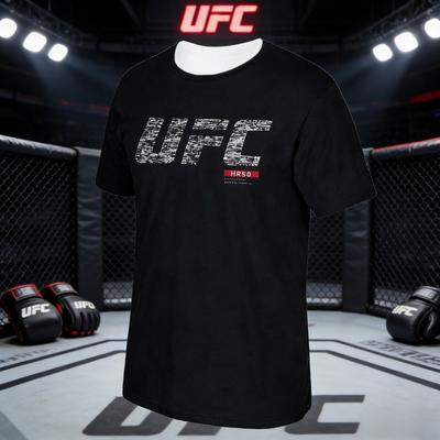 2026 Summer UFC Logo Fighting Graphic Tshirt Women Sports Cotton Short Sleeve Loose Leisure Fitness Shirt Unisex