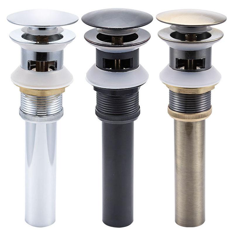 Modern Bathroom Stainless Steel Brass Basin Drainer Kit Pop up Drain Device Hotel Kitchen Bathroom Sink Drainer (Golden,Brass)