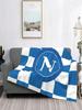 Football Ssc Naples Wool Blanket Creative Throw Blanket For Bed Sofa Couch 200x150cm Plush Thin Quilt#Color_ROYAL BLUE,Size_100X130CM