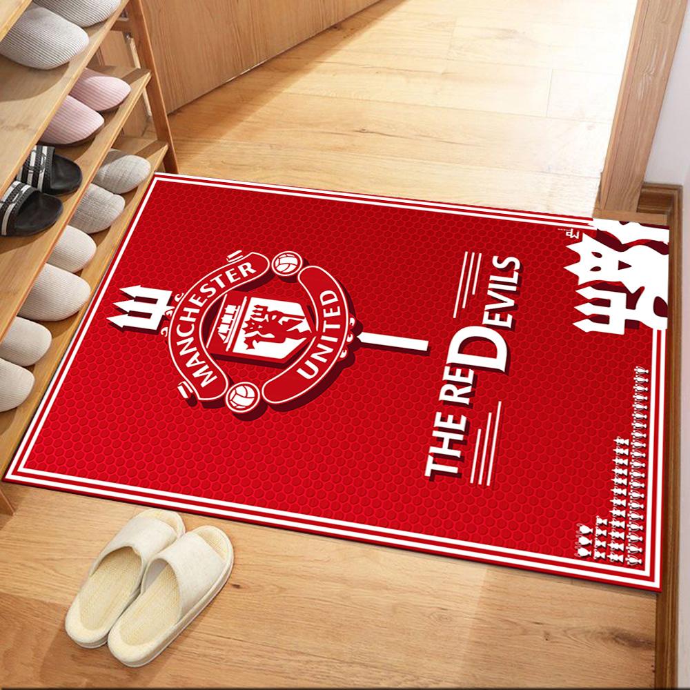 Manchester Logo Square rugs are a great choice for living rooms, bedrooms, home décor, and as gifts.