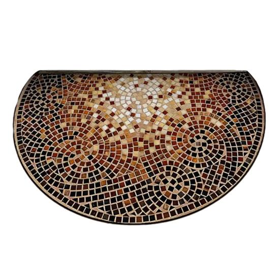 Floor Mat Semi-Circular Design 3D Illusion Rug Non-Slip Decorative Door Mat Entryway Living Room Bedroom Fade-Resistant Area Rug