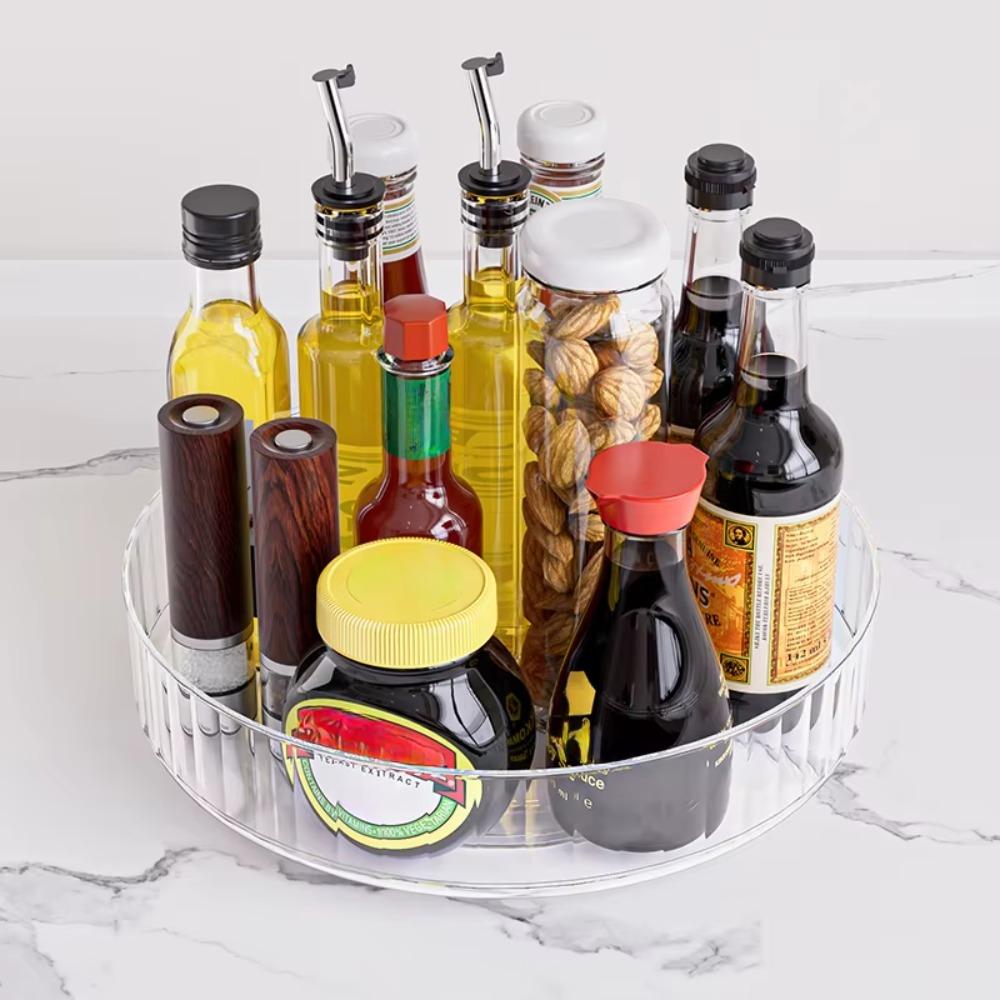 Large Capacity Kitchen Seasoning Organizer Turntable Spice Rack  Cosmetics