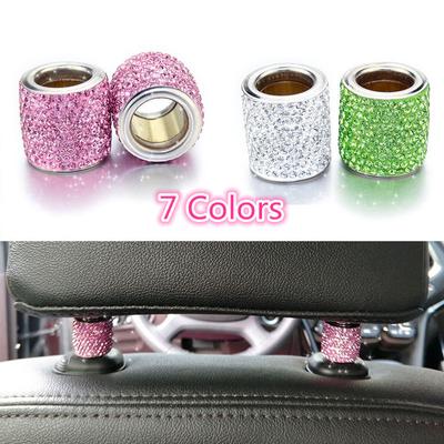1PC Bling Crystal Car Seat Headrest Decoration Shiny Diamond Car Interior Accessories Rhinestone Car Charms For Headrest Collars
