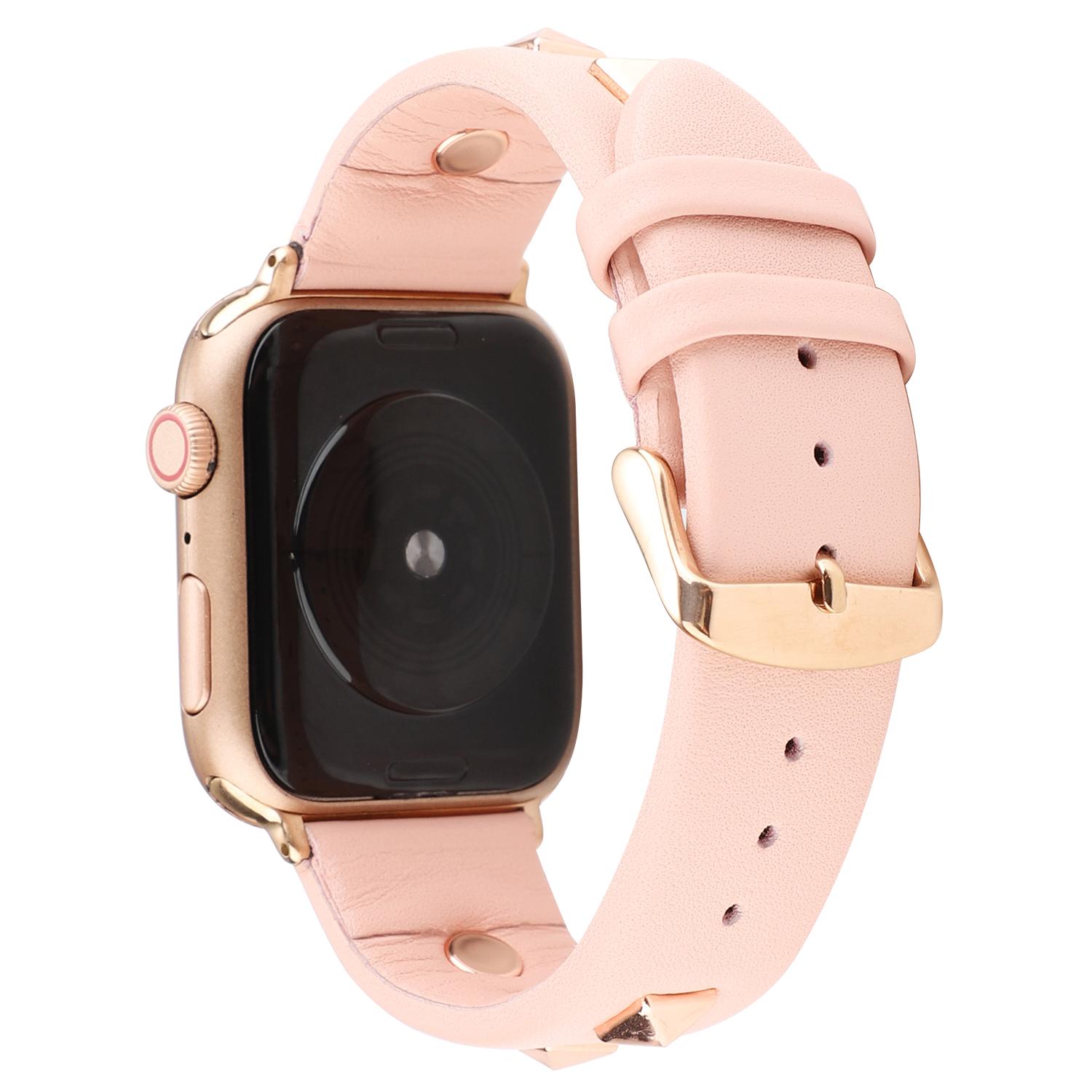 

Watch Strap Smart Watch Band with Rose Gold Fastener for Apple Watch Series 10 42mm/9 8 7 41mm/SE (2023) SE (2022) SE 6 5 4 40mm/3 2 1 38mm Pink