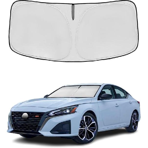 Windshield Sun Shade For Mazda 3 2014-2018 Double Layer 240T Front Window Shade Fit Mazda 3 Sun Visor Foldable Shade Blocks UV Rays Summer Must Have
