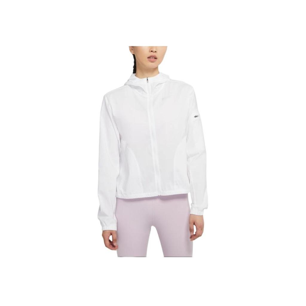 Nike Solid Color Hooded Sun Protection Jacket Women Jackets White DH1991-100