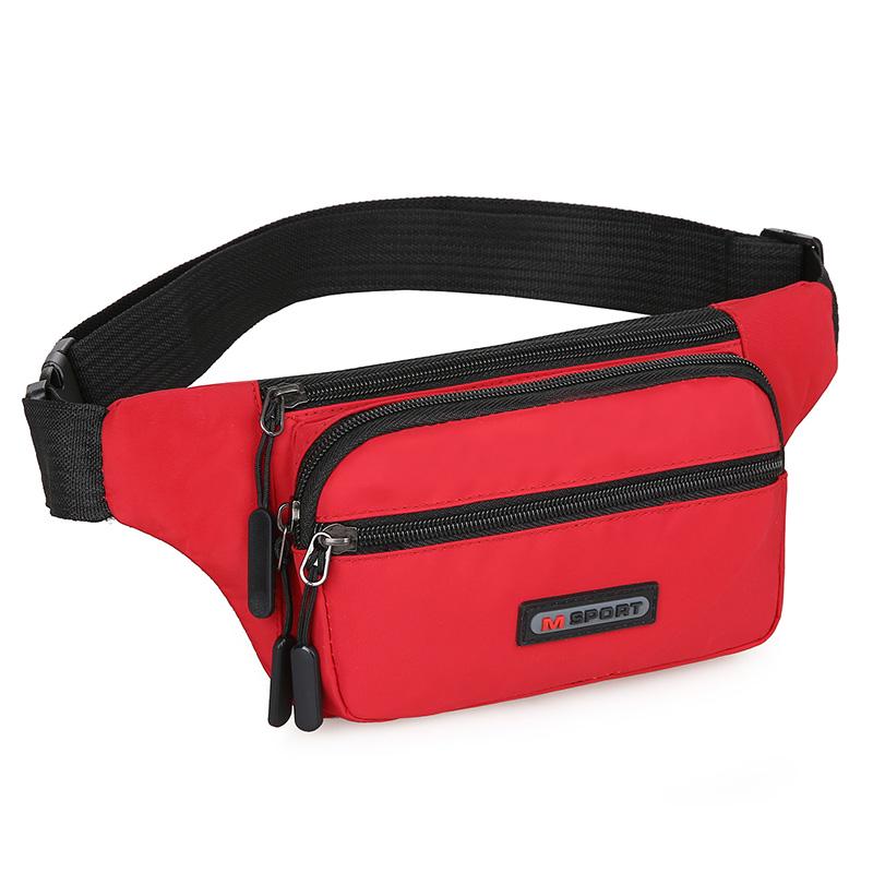 

Unisex Large Capacity Waterproof Fanny Pack: Wear-Resistant Oxford Canvas, Casual Outdoor Multifunctional Wallet & Business Bag червоний