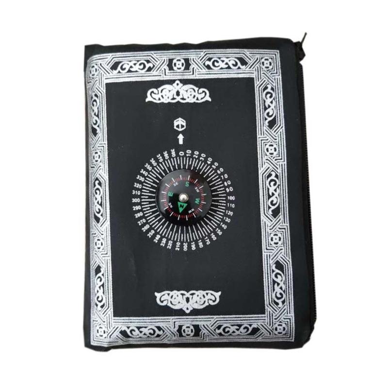 5pcs Islamic Travel Prayer Mat Set Optional Compassed Waterproofie Polyester Prayer Carpet With Large Carry Bag 60x100cm
