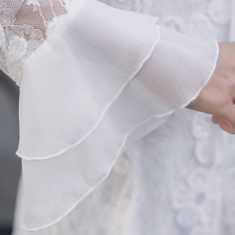 ITISF4 Elegant Lace Ruffle Fishtail Dress