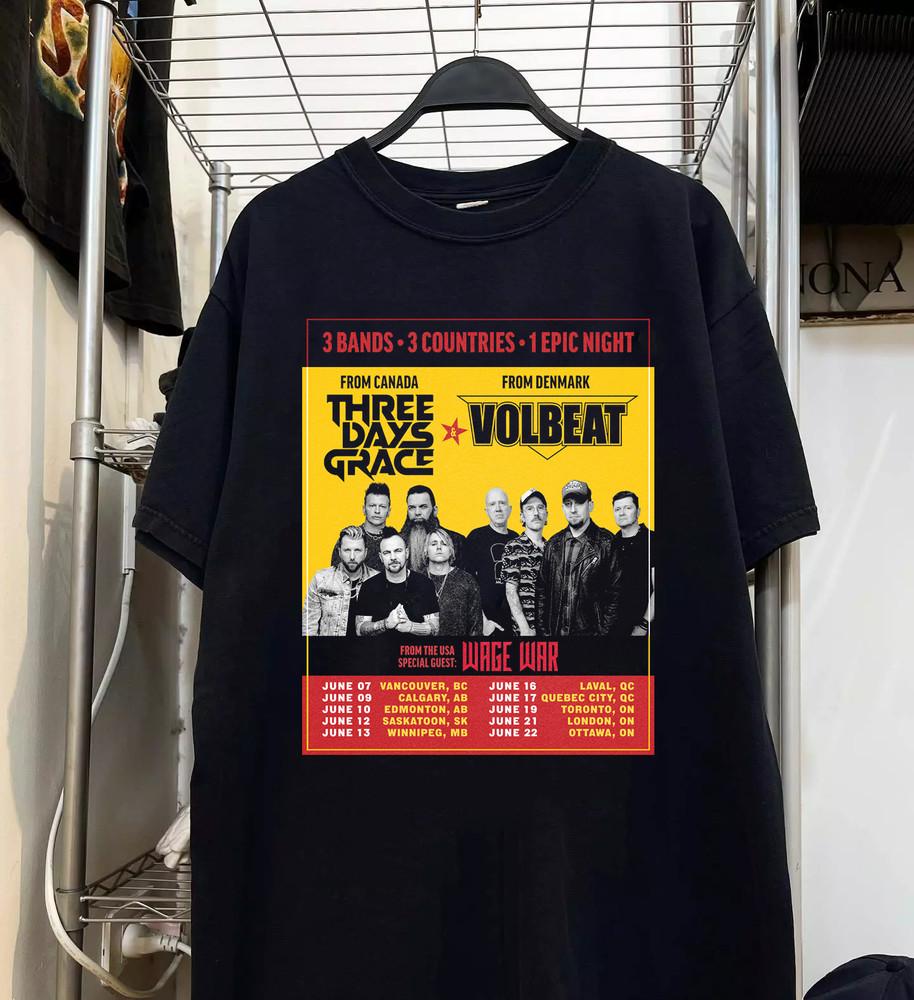 Three Days Grace Canadian Tour WAGE WAR T Shirt Full Size S-5XL TT698 Unisex T-Shirt XL