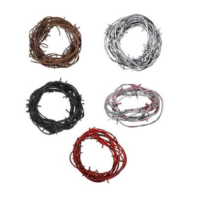 Plastic Barbed Wire Fakes Rusted Barbed Wire Decorations Rusted Barbed Wire Wreath Rusty Garland Crafts for Halloween