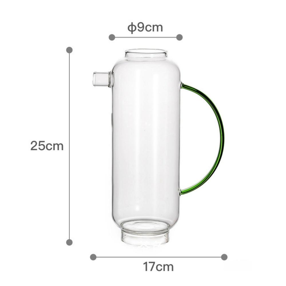 Glass Water Pitcher with Cup Lid Glass Carafe with Handle Fridge Water Jug for Cold or Hot Beverages,Iced Tea,Milk,Juice