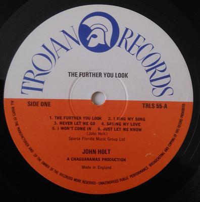 LP Record JOHN HOLT - The Further You Look TRLS55 Trojan Records UK Reggae, Ska & Dub Used