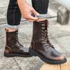 Men’s Street Style Motorcycle Boots High Top Casual Retro Men’s Outdoor Boots Plus Size